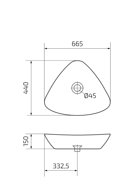 Раковина GID Creativo N9062 67 см белая - фото 2