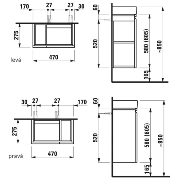 Тумба под раковину подвесная Laufen Pro S 47 см белая матовая, левая, в наличии - фото 2