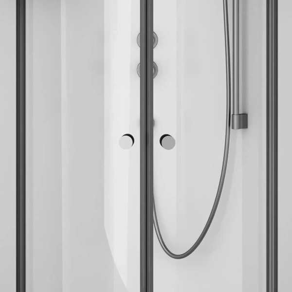Душевая кабина Am.Pm X-Joy 100x100 см профиль черный стекло прозрачное - фото 4