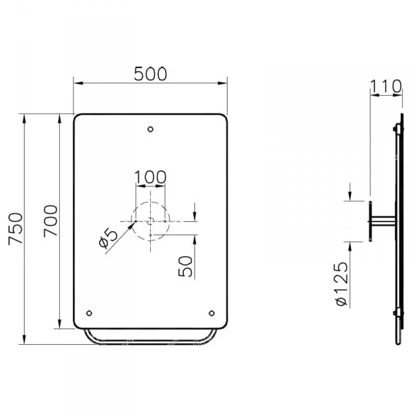 Зеркало Vitra S.Needs с изменяемым углом наклона 50 см - фото 2