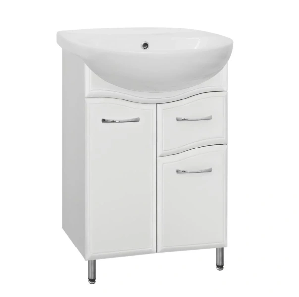 Тумба с раковиной напольная Style Line Эко Волна ЛС-00000098 55 см с ящиком