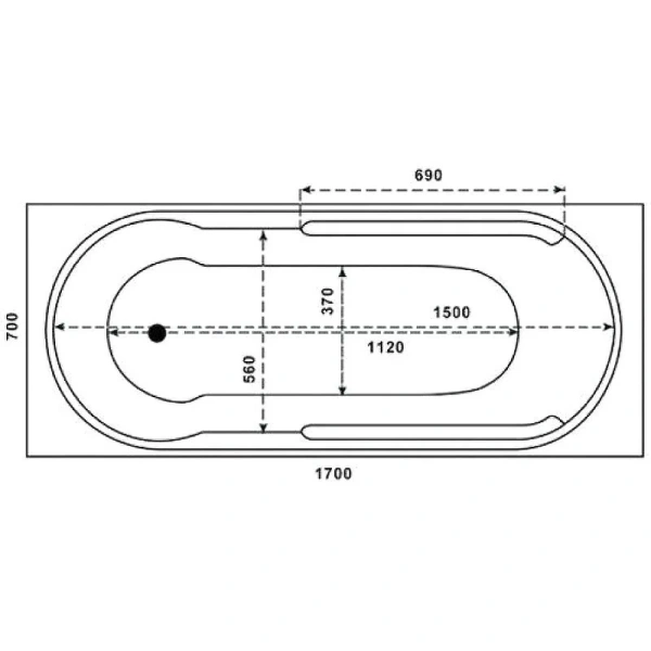 Ванна акриловая Bas Вегас Стандарт ЗВ00049, 170 x 70 см, белая - фото 2