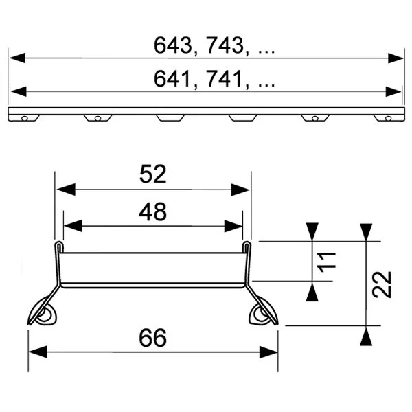 Основа для плитки Tece TECEdrainlinе 65 см хром матовый - фото 2