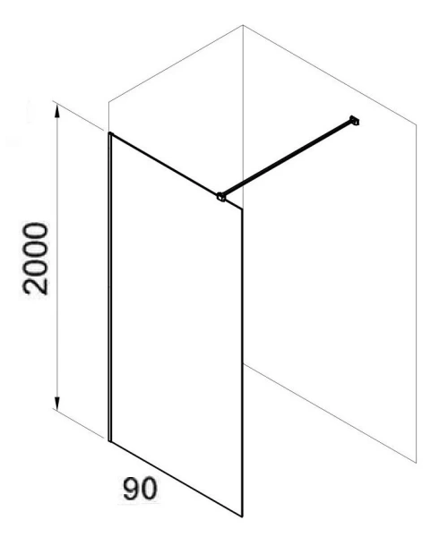 Душевая перегородка Ravak Walk-In Air 90 см профиль черный стекло прозрачное - фото 2