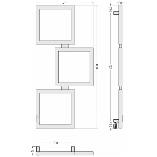 Полотенцесушитель электрический Сунержа Этюд 50х105 см правый черный матовый - фото 3