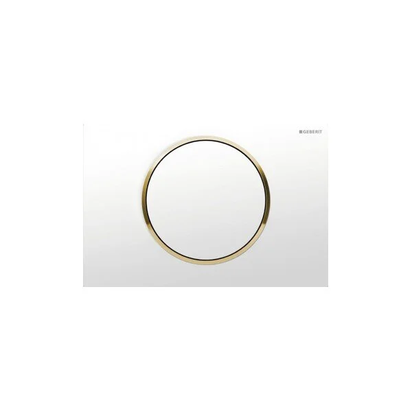 Клавиша смыва Geberit Sigma 10 белая/обод золото - фото 2