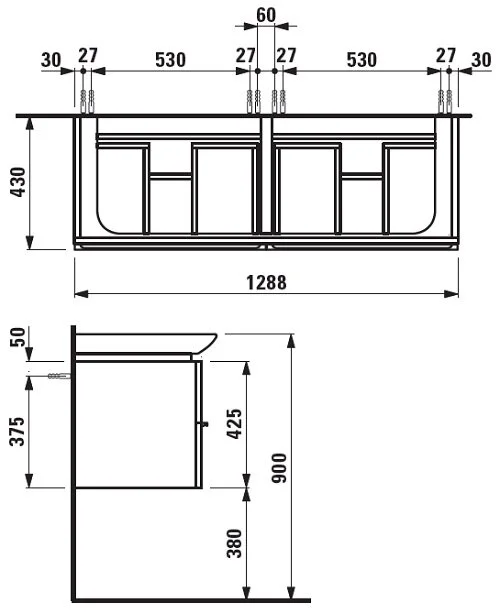 Тумба, цвет белый глянцевый, Laufen Case index_2 - фото 5