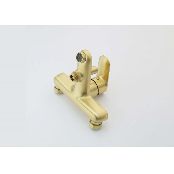 Смеситель для ванны Акватек Ника золото шлифованное, из латуни, округлая форма - фото 5