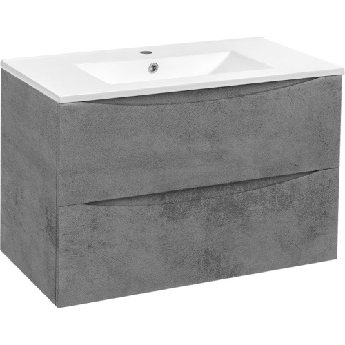 Тумба под раковину подвесная Vincea Mia 80,7 см Beton, моноблок - фото 5