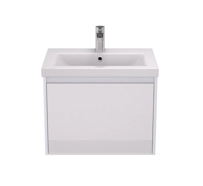 Тумба под раковину подвесная Velvex Klaufs 60 см белая, современная, hi-tech - фото 3