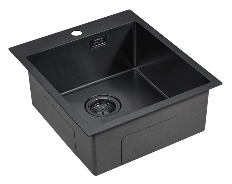 Мойка для кухни Paulmark Neckar 45 см вороненая сталь, из нержавеющей стали, стальные, металлические - фото 3