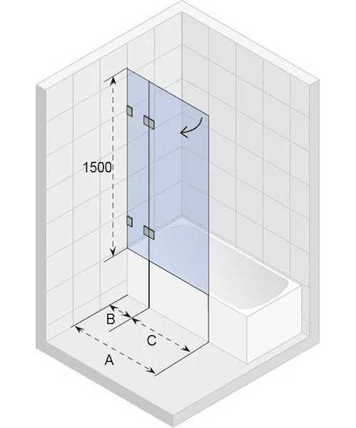 Шторка для ванны Riho Scandic M109 85x150 см - фото 3