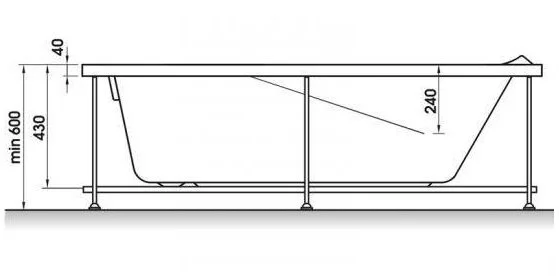 Ванна акриловая Relisan Elvira Гл000000979, 160 х 75 см, белая, прямоугольные - фото 5