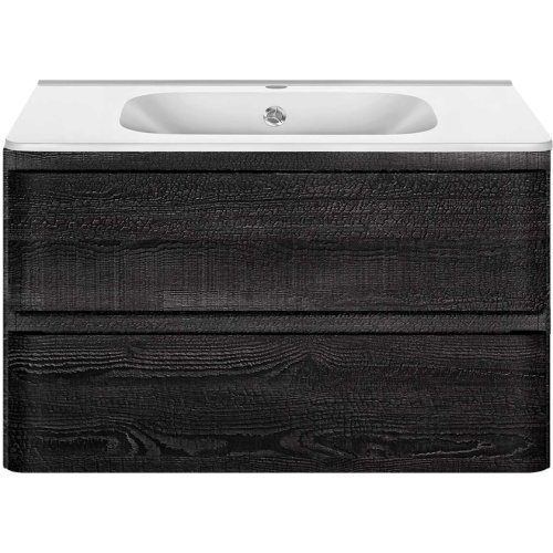 Тумба с раковиной подвесная Vincea Vico VMC-2V800 79,4 см с выдвижными ящиками, окрашенные, под дерево - фото 9