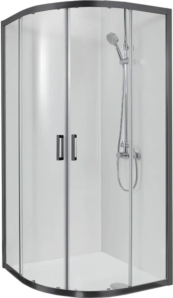Душевой уголок Акватек 90x90 см профиль черный матовый - фото 4
