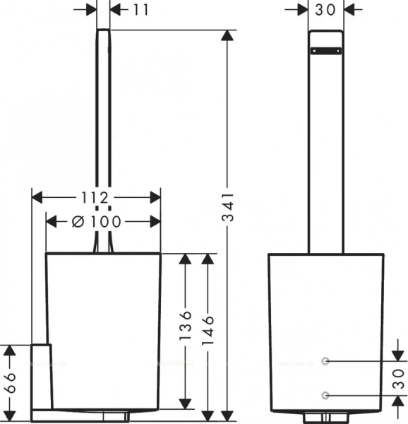 Ершик Hansgrohe WallStoris матовый черный - фото 2