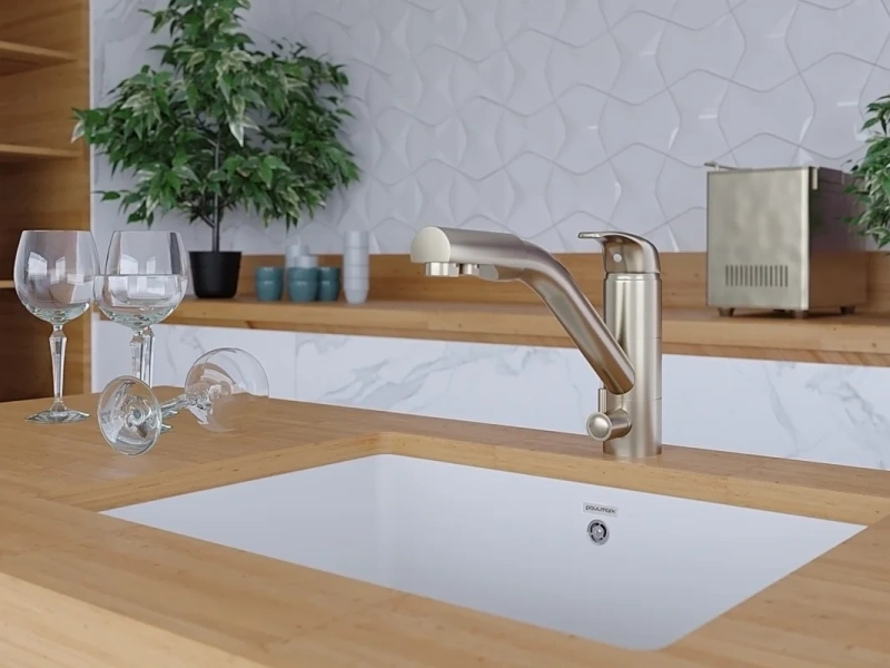 Смеситель для кухни Paulmark Hessen никель, для кухни - фото 2