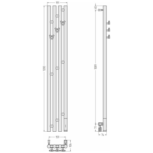 Полотенцесушитель электрический Сунержа Кантата 3.0 15.9x120 см правый золотой шелк - фото 3
