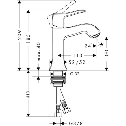 Смеситель для раковины Hansgrohe Metris Classic 31077000 - фото 4