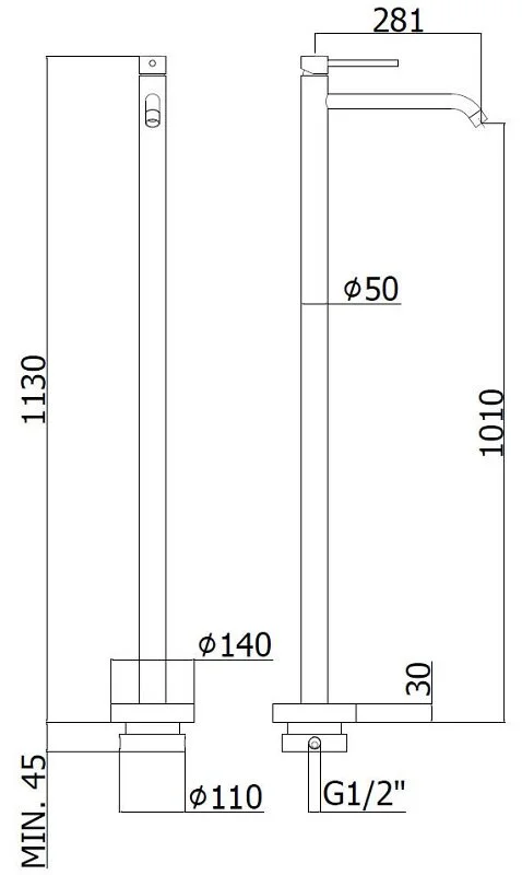 Смеситель для раковины Paffoni Light черный матовый, для раковины - фото 2