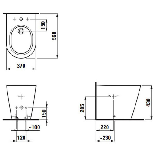 Биде напольное Laufen Kartell белое - фото 3