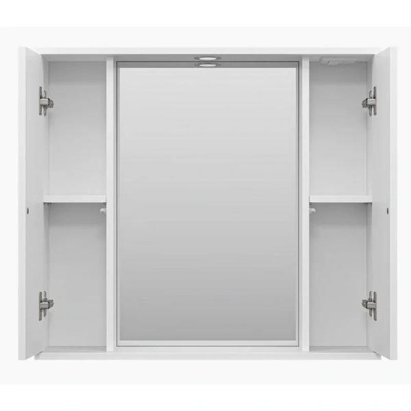 Зеркальный шкаф с подсветкой Misty Лира 80 см белый, 80 см - фото 3