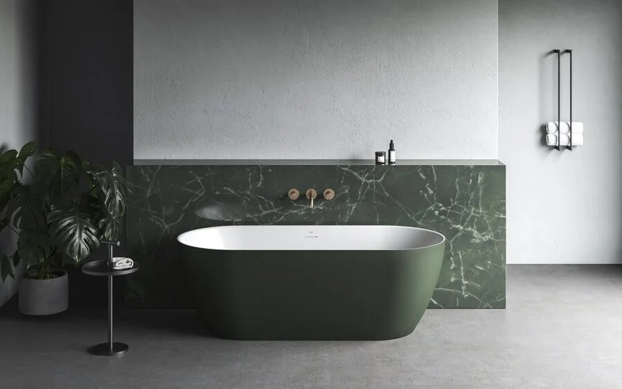 Ванна акриловая Ravak Freedom O TEC CD11200000, 170 x 77 см, отдельностоящая, серо-зеленая, слив-перелив белый - фото 4