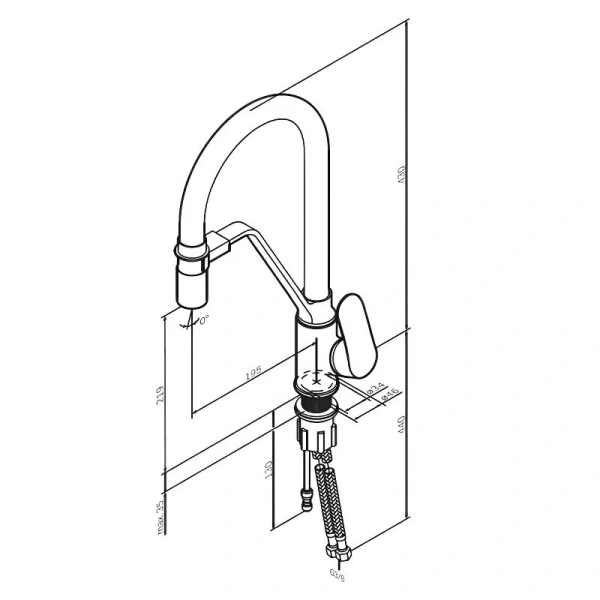 Смеситель для кухни AM.PM Like хром, черный, для кухни - фото 2
