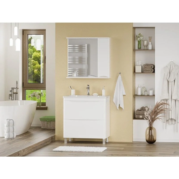 Зеркальный шкаф Misty Атлантик 80 см левый - фото 4