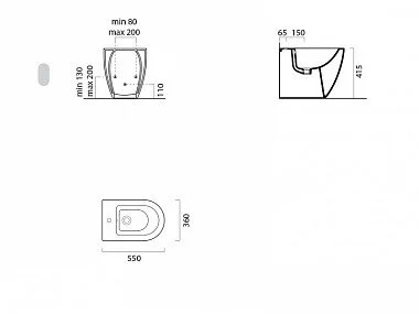Биде напольное GSI Pura 8862 - фото 2