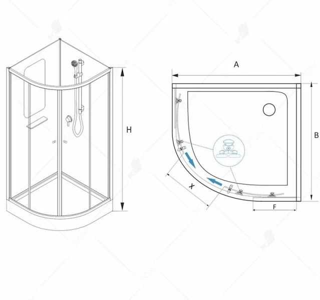 Душевая кабина RGW Andaman AN-208 80x80 см профиль хром - фото 2