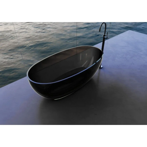 Ванна из полиэфирной смолы Abber Kristall AT9703 170x75 см овальная - фото 3