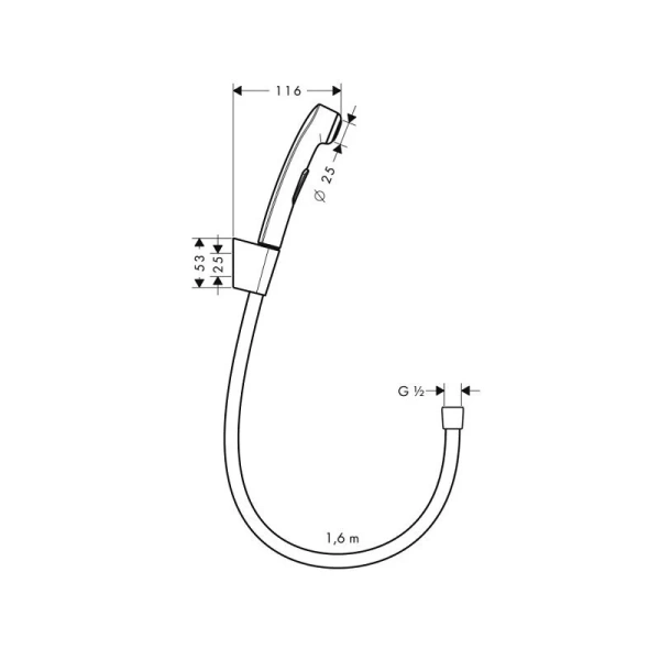 Гигиенический душ с держателем и шлангом Hansgrohe 32128 пластик - фото 2