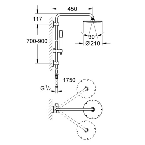Душевая система Grohe Rainshower System 27030000 - фото 4