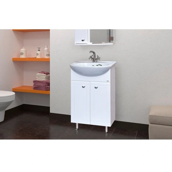 Тумба под раковину напольная Misty Уют 45 см белая - фото 4