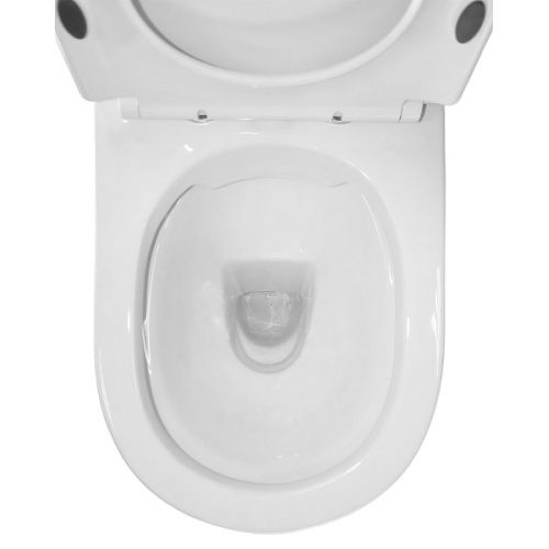 Унитаз компакт Azario Fretta Round безободковый, белые - фото 6