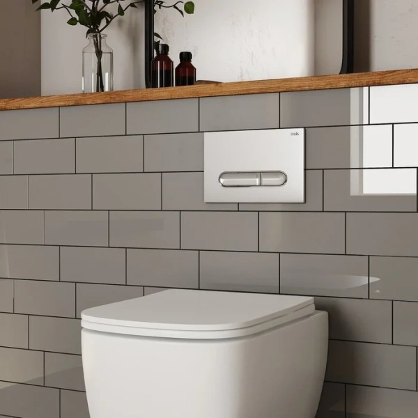 Клавиша смыва IDDIS Unifix матовый хром, слив эконом-стандарт с двумя клавишами - фото 3