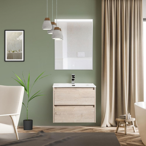 Тумба под раковину подвесная BelBagno Kraft 60 см Rovere Galifax Bianco - фото 2