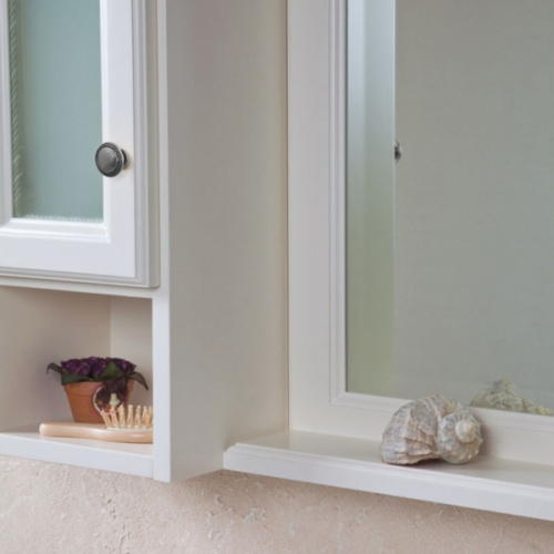 Шкаф для ванной, петли слева, цвет слоновая кость матовый, фурнитура состареное серебро, La Beaute Michel, по запросу index_1 - фото 4