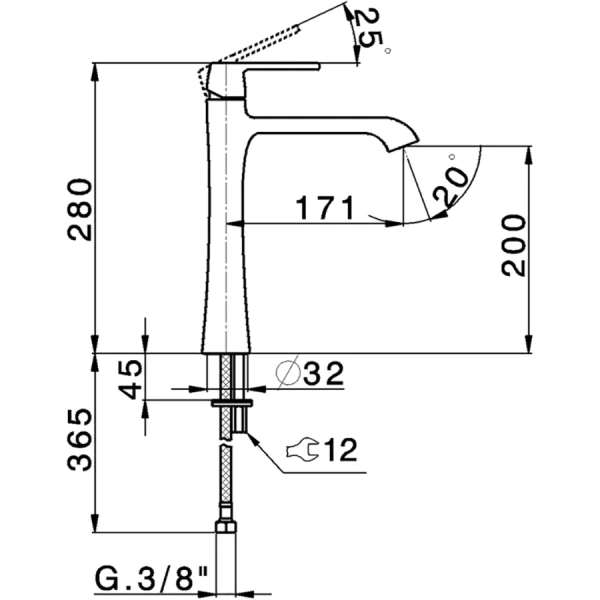 Смеситель для раковины Cisal Cherie CH003544 без донного клапана - фото 4