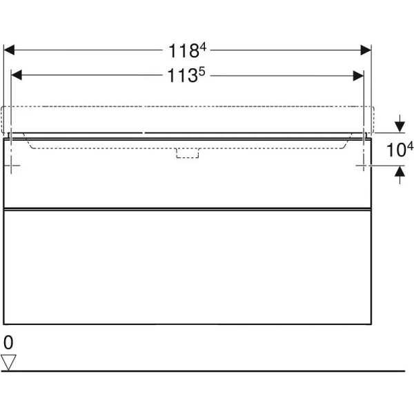 Тумба под раковину подвесная Geberit Smyle Square 120 см белая глянцевая - фото 3