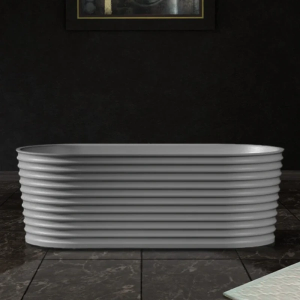 Ванна из искусственного камня Abber Stein 170x80 см белая матовая - фото 1