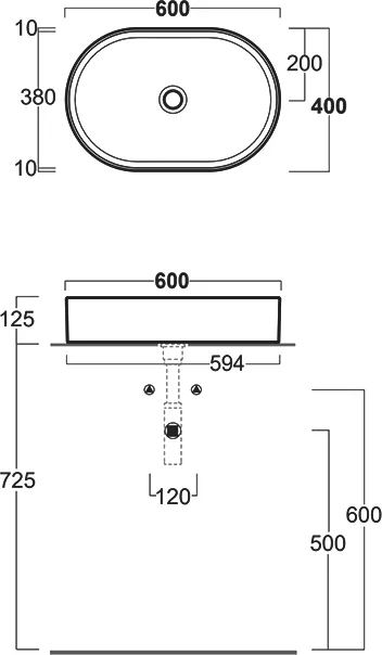Раковина Simas Folio 60 см овальная - фото 2