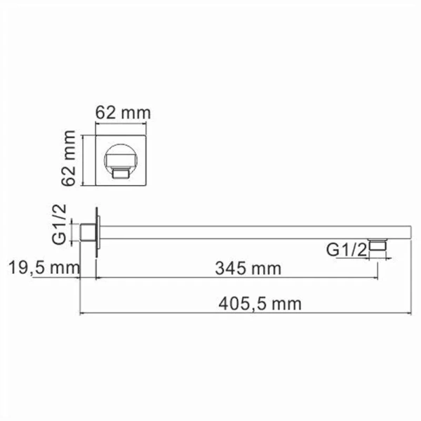 Кронштейн для верхнего душа WasserKRAFT Glan черный глянец - фото 2