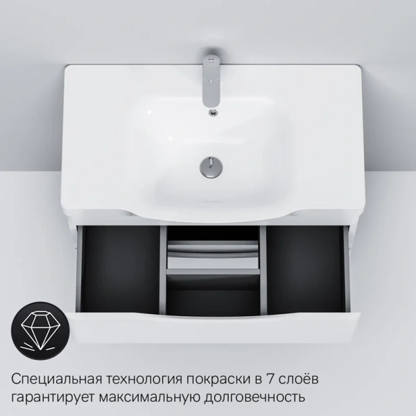 Тумба под раковину напольная AM.PM Like 80 см 2 ящика белый глянец, окрашенные - фото 9