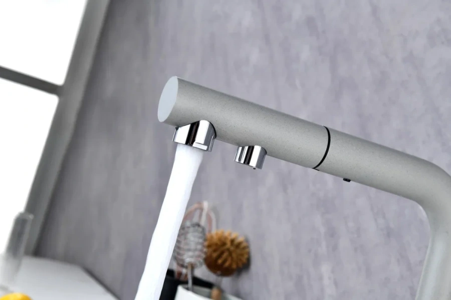 Смеситель для питьевой воды Paulmark Serpentine серый дым, с 1 монтажным отверстием - фото 9