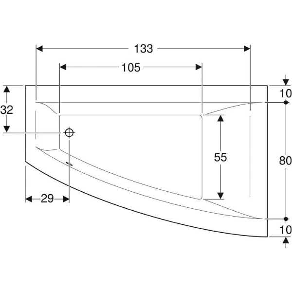 Ванна акриловая Geberit Renova Plan R/L, 160 х 100 см, белая, угловые, приставные, встраиваемые - фото 6