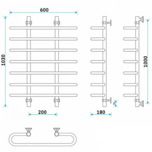 Полотенцесушитель водяной Energy Aero 100x60 - фото 3
