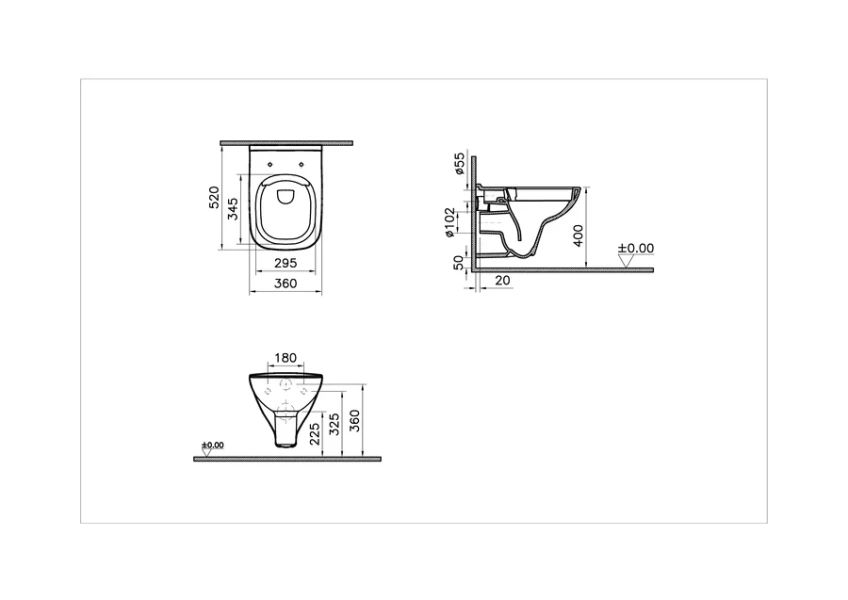 Унитаз подвесной VitrA S20 безободковый - фото 2
