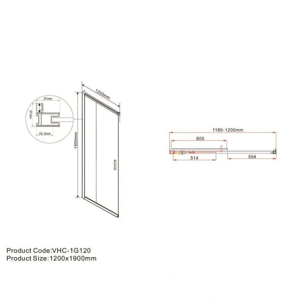 Душевой уголок Vincea Garda 120х110 см профиль черный, черные - фото 4